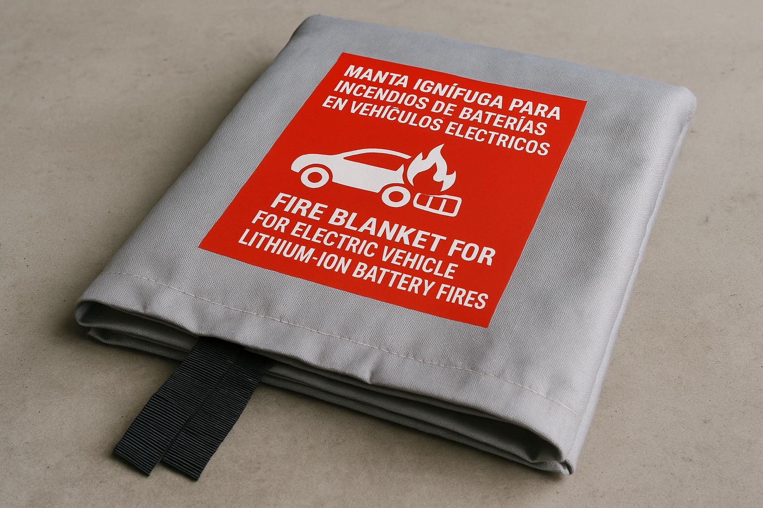 Manta ignífuga para incendios de baterías de litio en vehículos eléctricos