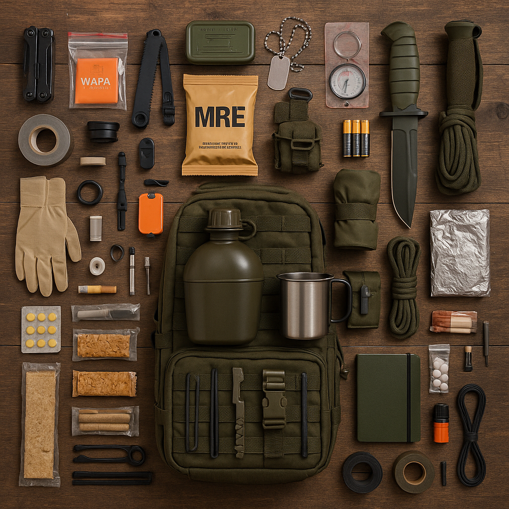 kit de supervivencia militar completo